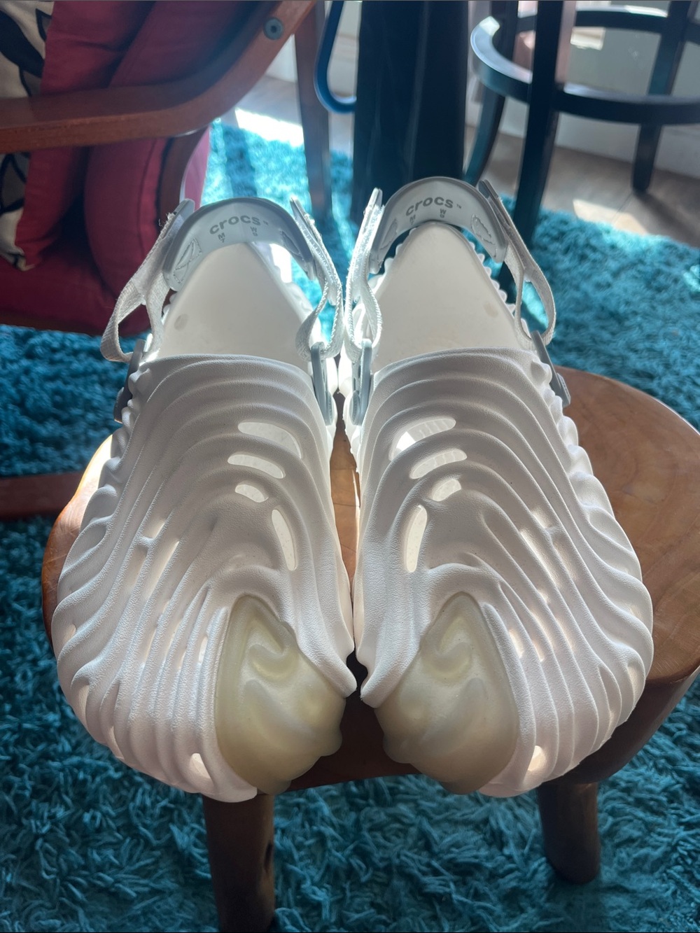 CROCS Women’s White Wave-Textured Slingback Sandals